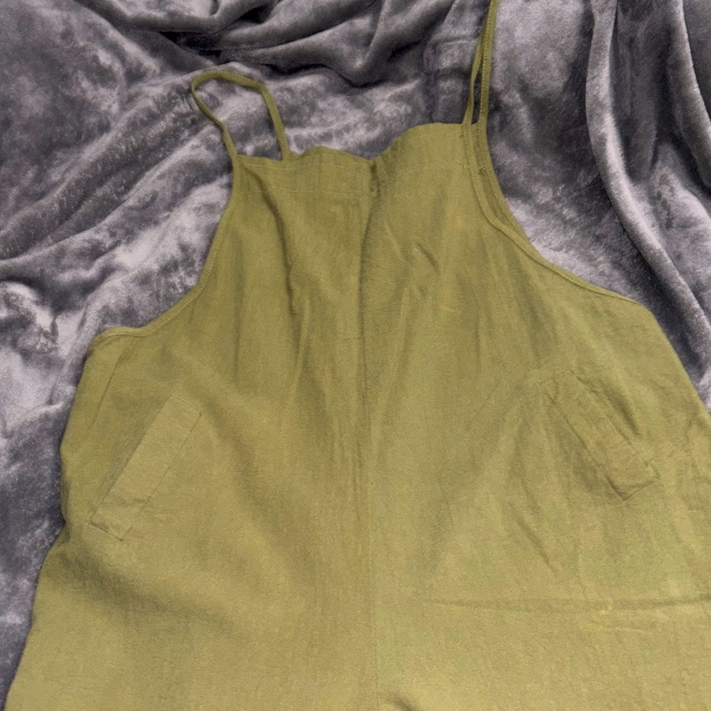 Green Women’s XL Casual Baggy Wide leg Overalls Green